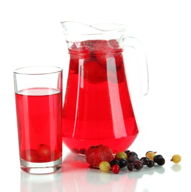 sürahi ve bardak beyaz izole Komposto