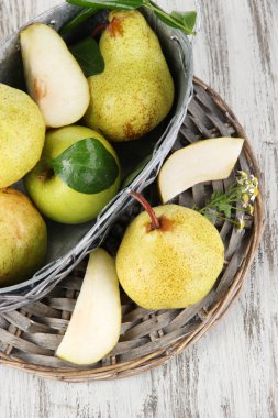 Armut sepet örgülü tepsi ahşap tablo