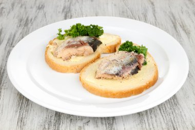 scomber ile lezzetli sandviçler yakın çekim