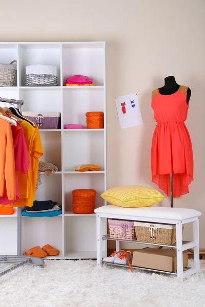 Women wardrobe in sunny colors — Stock Photo, Image