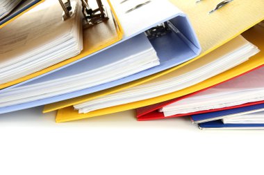 parlak office klasörler üzerinde beyaz izole