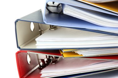 parlak office klasörler üzerinde beyaz izole