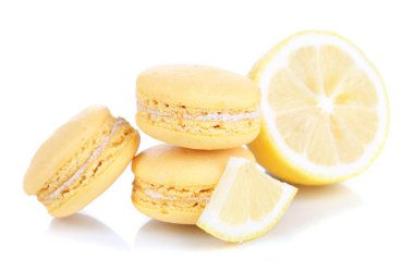 beyaz izole limon macaroons