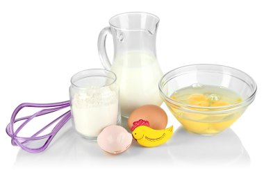 hamur üzerine beyaz izole için malzemeler