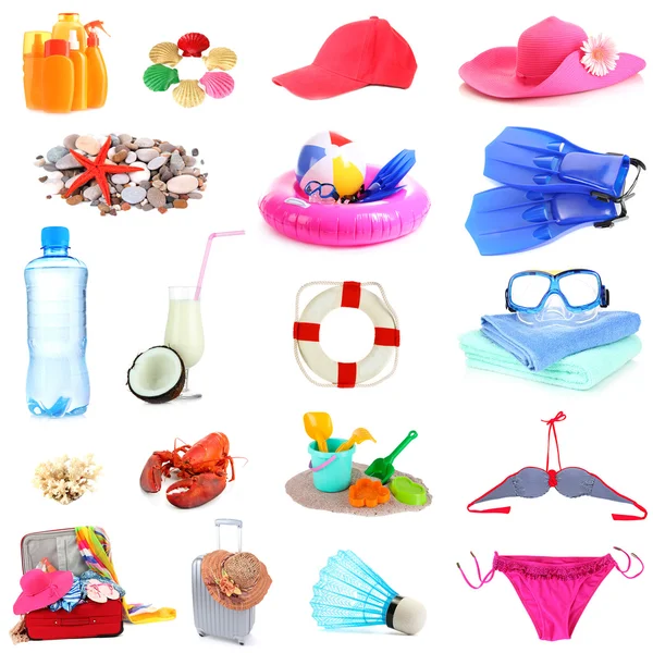 Collage of things for summer holiday — Stock Photo, Image