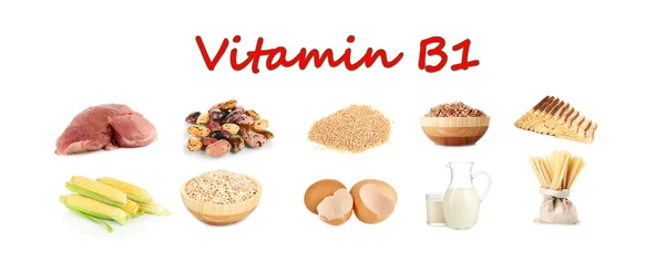 Products which contain vitamin B1 — Stock Photo, Image