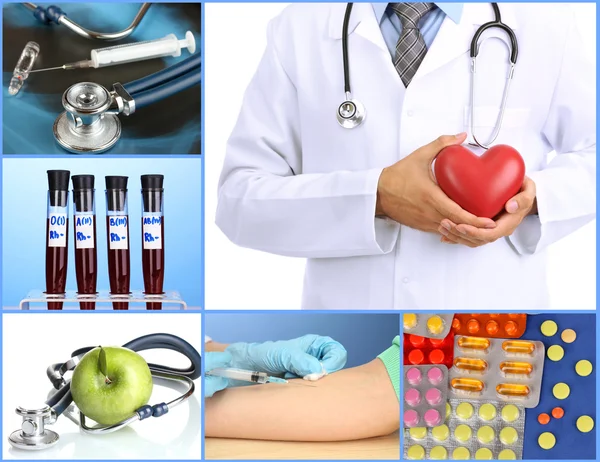 Collage av medicinska bilder — Stockfoto