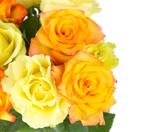 Beau bouquet de roses isolé sur blanc — Photo