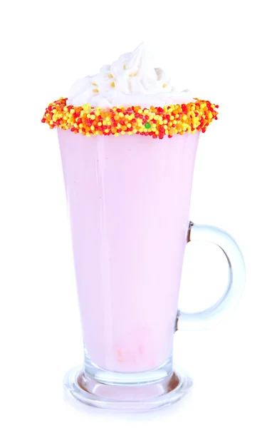 Delicious milk shake isolated on white — Stock Photo, Image