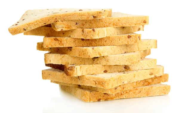 Toast bröd, isolerad på vit — Stockfoto