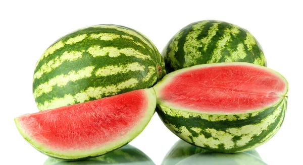 Ripe watermelons isolated on white — Stock Photo, Image