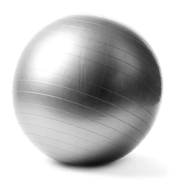 Gray ball for fitness isolated on white — Stock Photo, Image
