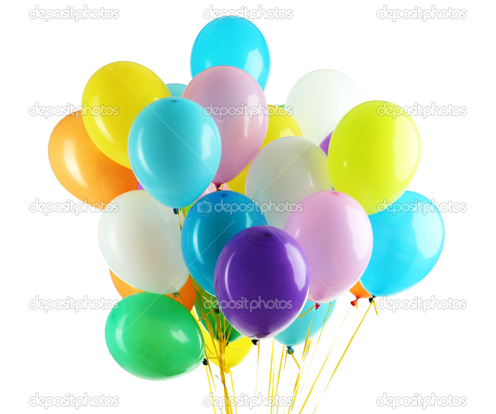 Colorful balloons isolated on white