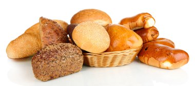 ekmek üzerine beyaz izole çeşitli