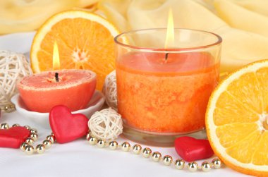 romantik yanan mumlar yakın çekim