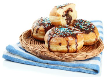 üzerine beyaz çikolata, lezzetli donuts izole