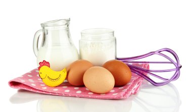 hamur üzerine beyaz izole için malzemeler