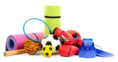 beyaz izole spor ekipmanları