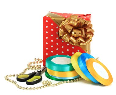 hediye tatil hediye beyaz izole kaydırma bantları