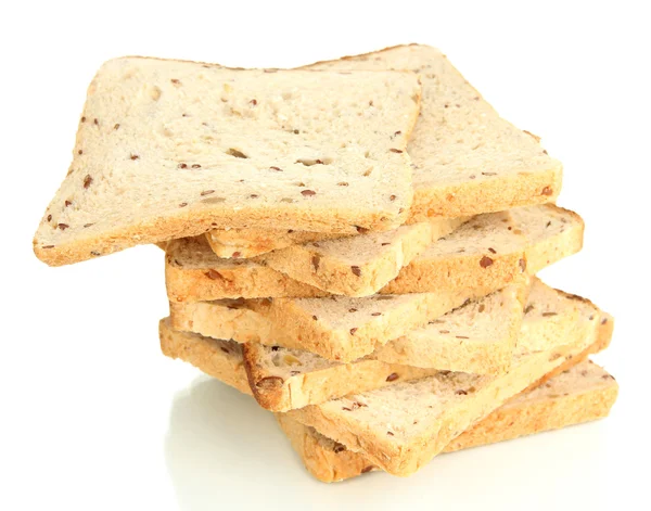Тост хліб, ізольований на білому — стокове фото