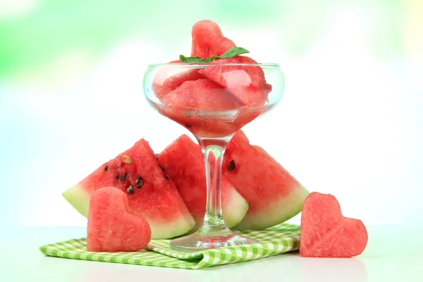 Färsk vattenmelon och vattenmelon efterrätt, utomhus — Stockfoto