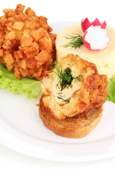 Pollo Kiev aislado en blanco — Foto de Stock