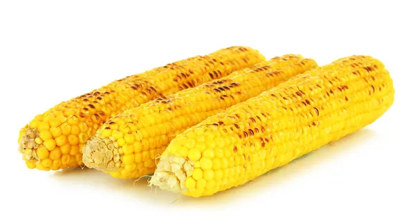 Вкусный золотой гриль кукурузы изолированы на белом — стоковое фото