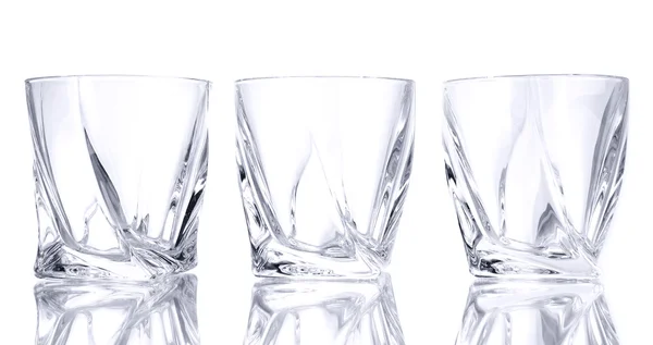 Empty glasses, isolated on white — Stock Photo, Image