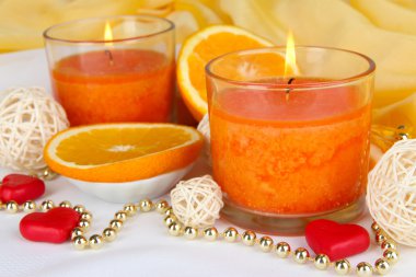 romantik yanan mumlar yakın çekim