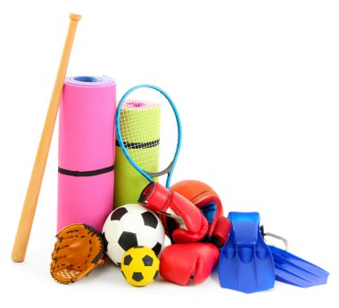 beyaz izole spor ekipmanları