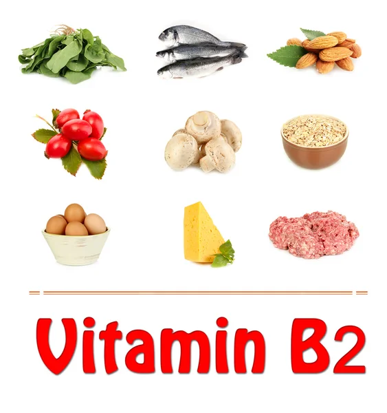 Products which contain vitamin B2 — Stock Photo, Image