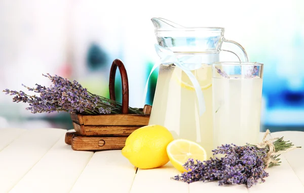 Lavender lemonade, on bright background — Stock Photo, Image