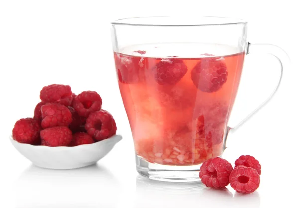 Cup of berry tea isolated on white — Stock Photo, Image