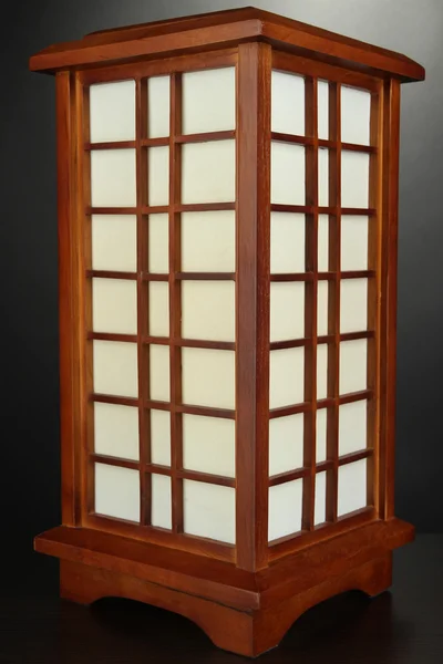 Japanese table lamp on grey background — Stock Photo, Image