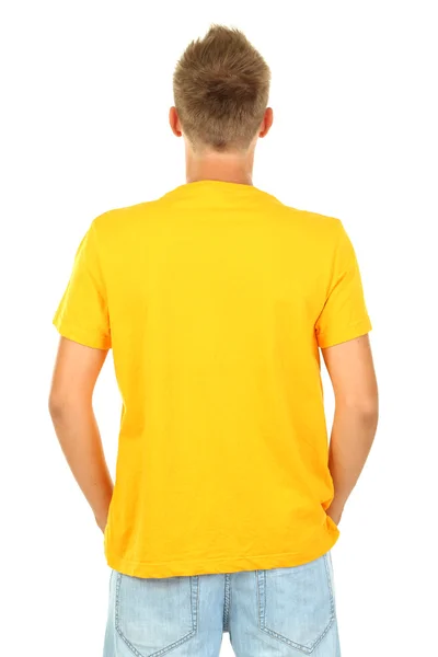 Tričko na mladíka izolovaných na bílém — Stock fotografie