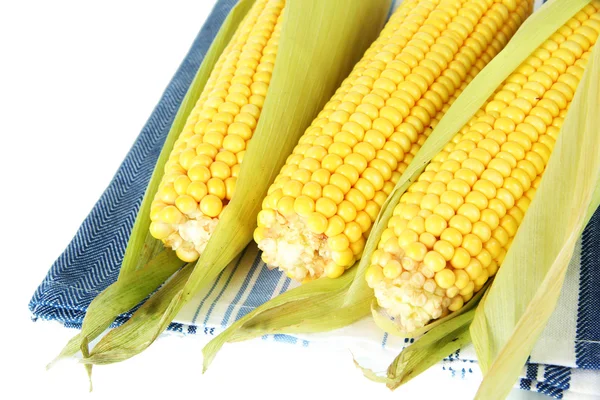 Crude corns on napkin isolated on white — Stock Photo, Image