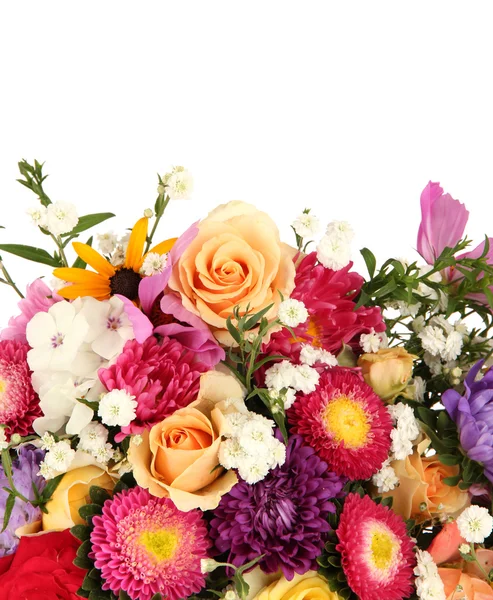 Гарний букет з яскравих квітів ізольований на білому — стокове фото