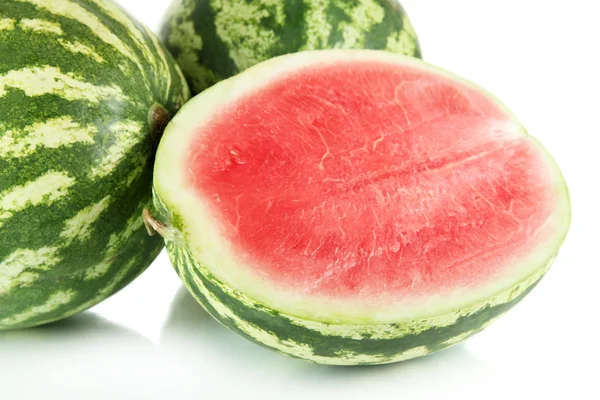 Ripe watermelons isolated on white — Stock Photo, Image