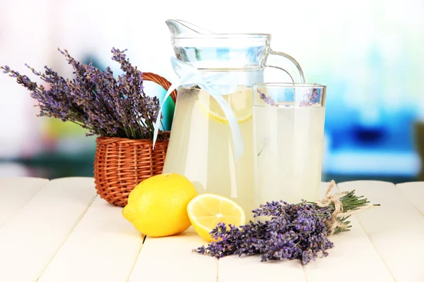 Lavender lemonade, on bright background — Stock Photo, Image