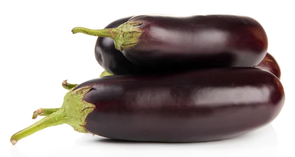 Fresh eggplants isolated on white — Stock Photo, Image