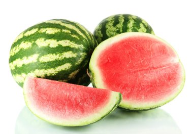 Olgun karpuz üzerinde beyaz izole