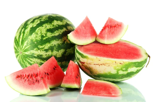 Rijp watermeloenen geïsoleerd op wit — Stockfoto