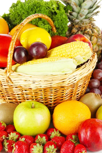 Verschiedenes Obst und Gemüse aus nächster Nähe — Stockfoto