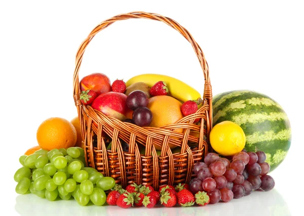 Frutos diferentes isolados em branco — Fotografia de Stock