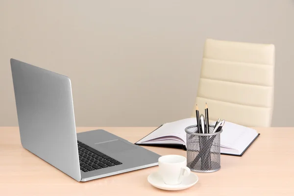 Office workplace with computer, close up — Stock Photo, Image