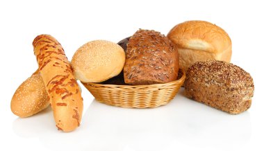 ekmek üzerine beyaz izole çeşitli