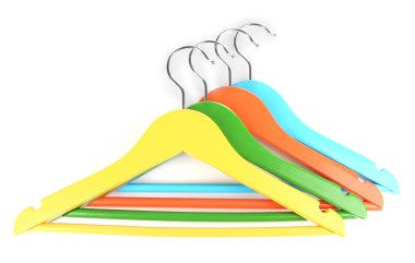 beyaz izole renkli elbise askıları