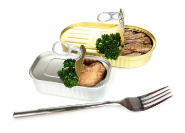 teneke kutu, üzerinde beyaz izole açın