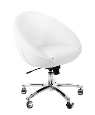 Beyaz koltuk üzerinde beyaz izole