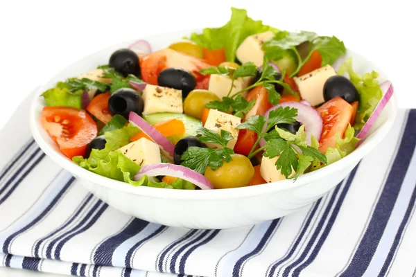 Griekse salade in plaat close-up — Stockfoto